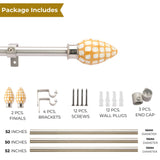 HoneyComb MOP Finial Extendable Curtain Rod SS 19MM (Hardware Included)