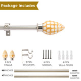 HoneyComb MOP Finial Extendable Curtain Rod SS 19MM (Hardware Included)