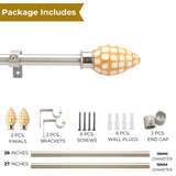 HoneyComb MOP Finial Extendable Curtain Rod SS 19MM (Hardware Included)