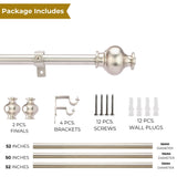 SS Typho Finial Extendable Curtain Rod SS 19MM (Hardware Included)