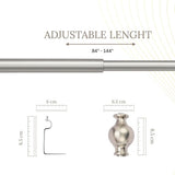 SS Typho Finial Extendable Curtain Rod SS 19MM (Hardware Included)