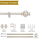 SS Typho Finial Extendable Curtain Rod SS 19MM (Hardware Included)