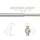 SS Typho Finial Extendable Curtain Rod SS 19MM (Hardware Included)
