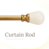Marble Ball Finial Extendable Curtain Rod Gold 19MM (Hardware Included)