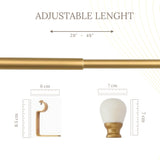 Marble Ball Finial Extendable Curtain Rod Gold 19MM (Hardware Included)