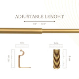 Scarred Wood Finial Extendable Curtain Rod Beige 19MM (Hardware Included)