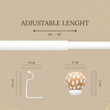 White Distressed Wooden Finial Extendable Single Curtain Rod White 19MM (Hardware Included)