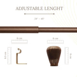 Tapered Natural Wooden Finial Extendable Single Curtain Rod Gold 19MM (Hardware Included)