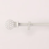 VENTILIA METAL FINIAL EXTENDABLE CURTAIN ROD WHITE 25MM (HARDWARE INCLUDED)