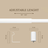WHITE MATTE FINIAL EXTENDABLE CURTAIN ROD WHITE 19MM (HARDWARE INCLUDED)