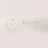 SPIRAL METAL FINIAL EXTENDABLE CURTAIN ROD WHITE 19MM (HARDWARE INCLUDED)
