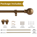 GOLD BALL FINIAL EXTENDABLE CURTAIN ROD GOLD 19MM (HARDWARE INCLUDED)
