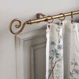 SPIRAL METAL FINIAL EXTENDABLE CURTAIN ROD GOLD 19MM (HARDWARE INCLUDED)