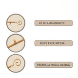 SPIRAL METAL FINIAL EXTENDABLE CURTAIN ROD GOLD 19MM (HARDWARE INCLUDED)