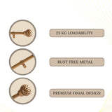 PERFORATED GOLD METAL FINIAL EXTENDABLE CURTAIN ROD GOLD 19MM (HARDWARE INCLUDED)