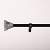 MARBLE HEX FINIAL EXTENDABLE CURTAIN ROD BLACK 19MM (HARDWARE INCLUDED)