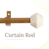 MARBLE HEX FINIAL EXTENDABLE CURTAIN ROD GOLD 19MM (HARDWARE INCLUDED)