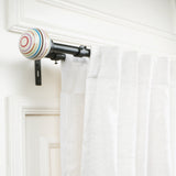 Colour Pop Ceramic Finial Extendable Double Curtain Rod Black 19MM (Hardware Included)