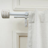 Linear White Distressed Finial Extendable Single Double Curtain Rod White 19MM (Hardware Included)