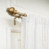 GOLD TYPHO FINIAL EXTENDABLE DOUBLE CURTAIN ROD GOLD 19MM (HARDWARE INCLUDED)