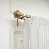 TYPHO GOLD METAL FINIAL EXTENDABLE DOUBLE CURTAIN ROD GOLD 19MM (HARDWARE INCLUDED)