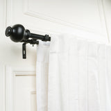 BLACK TYPHO FINIAL EXTENDABLE DOUBLE CURTAIN ROD BLACK 19MM (HARDWARE INCLUDED)