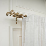 REGAL METAL FINIAL EXTENDABLE DOUBLE CURTAIN ROD GOLD 19MM (HARDWARE INCLUDED)