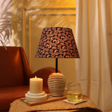 White Distressed Lamp with Traditional Art Shade