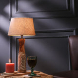 Vintage Handcrafted Lamp With White Jute Shade