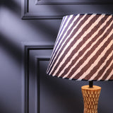 Textured Lamp With Striped Shade