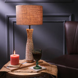Textured Lamp With Jute Shade
