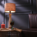 Textured Lamp With Jute Shade