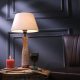 Textured Lamp With White Shade