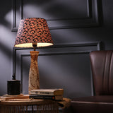 Leaf Embossed Lamp With Traditional Art Shade