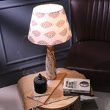 Leaf Embossed Lamp With White Printed Shade
