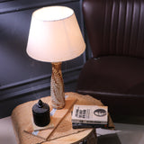 Leaf Embossed Lamp With White Shade