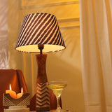 White Striped Lamp With Striped Shade