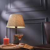 Blue Ribbed Lamp With Pastel Green Shade