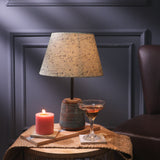 Blue Ribbed Lamp With Pastel Green Shade