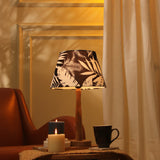 Wooden Pillar Lamp With Tropical Shade