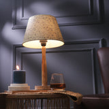 Wooden Pillar Lamp With Pastel Green Shade