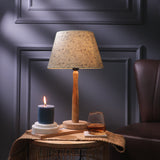 Wooden Pillar Lamp With Pastel Green Shade