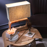 Rectangular Lamp With Pastel Green Shade