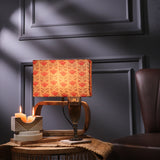 Rectangular Lamp With Floral Beige Shade