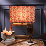 Rectangular Lamp With Floral Beige Shade