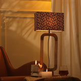Cylindrical Lamp With Traditional Black Shade