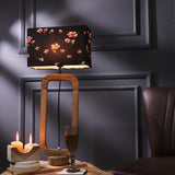Cylindrical Lamp With Pink Floral Shade