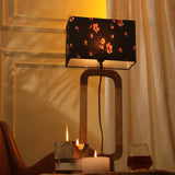 Cylindrical Lamp With Pink Floral Shade