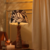 Brown Leaf Impressed Lamp With Tropical Shade