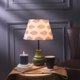 Green Sphere Shaped Lamp With White Printed Shade